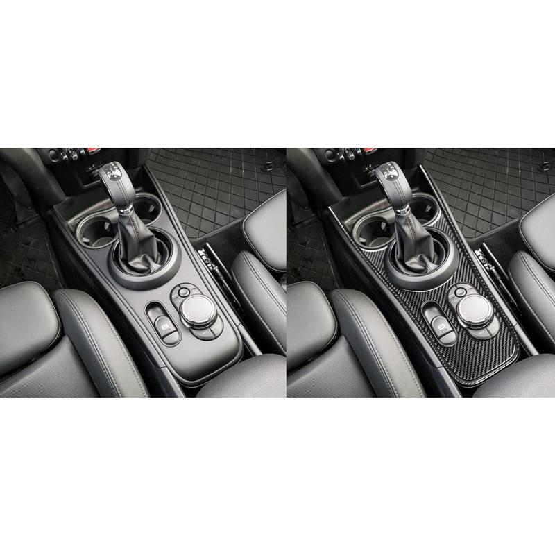 Carbon Fiber Car Accessories Gear Shift Panel Modified Interior Trim Cover Soft Sticker For Mini Cooper F60 Countryman 2017-