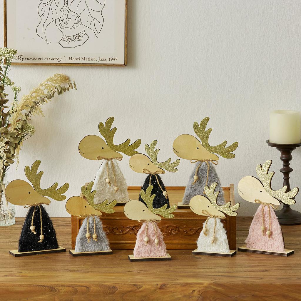1PC Home creative Christmas wooden elk desktop ornaments window display small gifts Christmas decorations