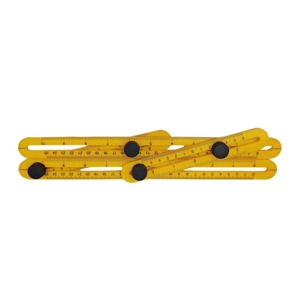 ABS Multi-Angle Folding Ruler: Four-Sided, Multi-Functional, Movable Measuring Tool