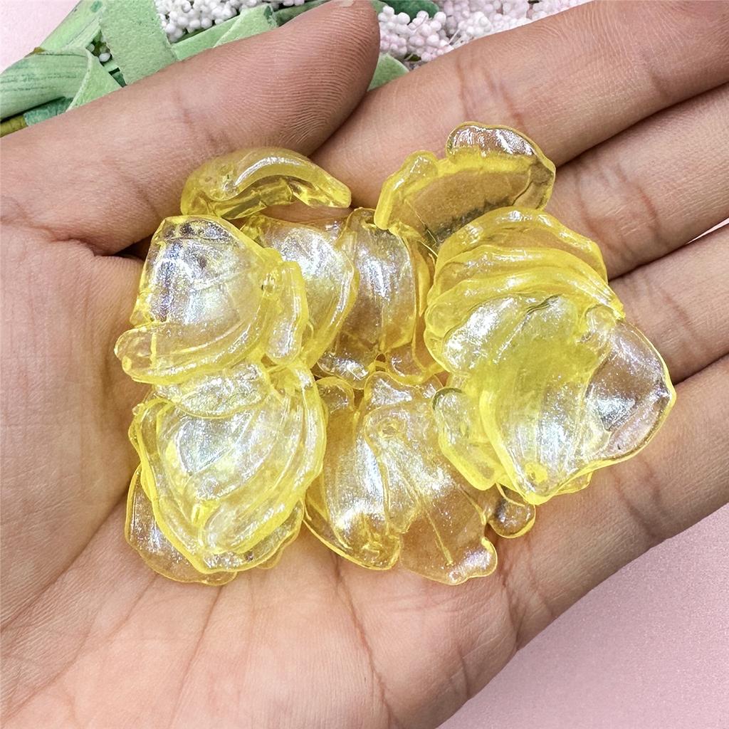 Creative Accessories Material Earrings Creative Jewelry Shiny DIY Making Pendant 20.6*22.9mm Keychain Acrylic Beads 20Pcs Large Petal