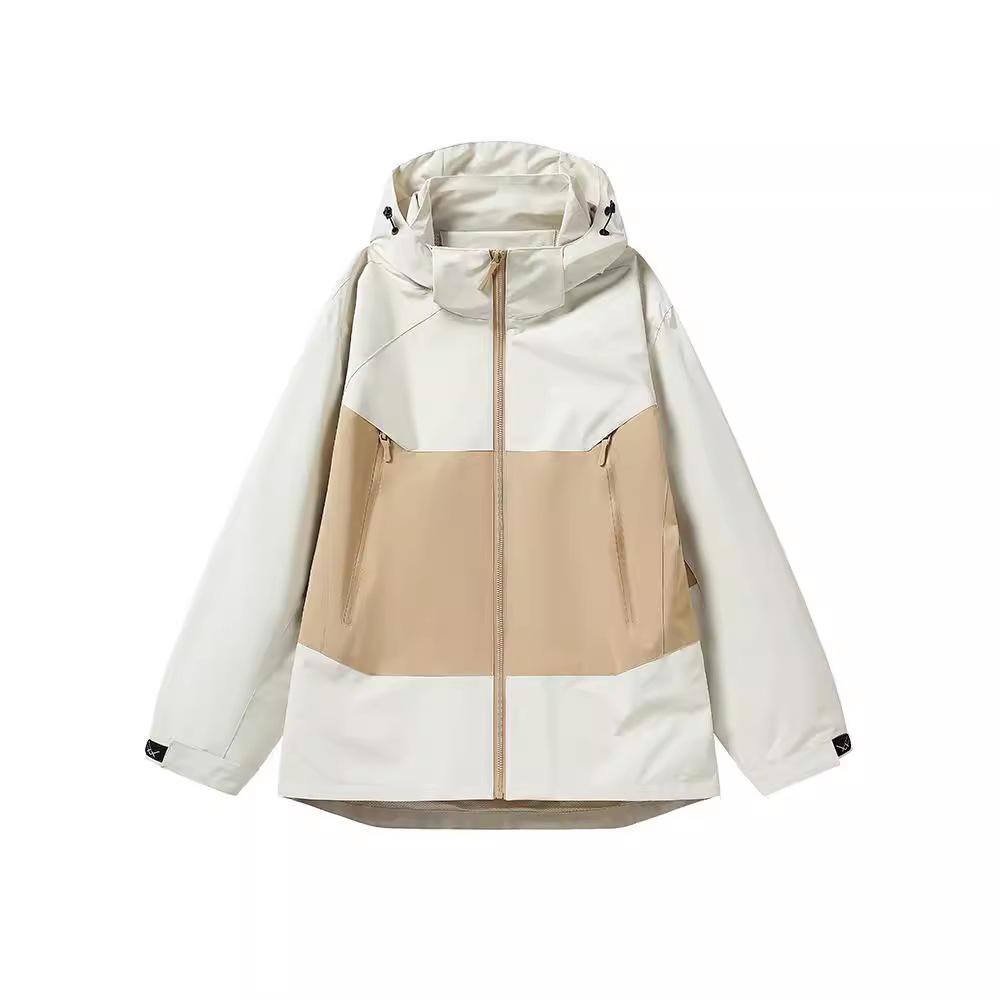 

Ветровка колор-блок весна/осень 2024: Свободная, большого размера, повседневная куртка с капюшоном для улицы M