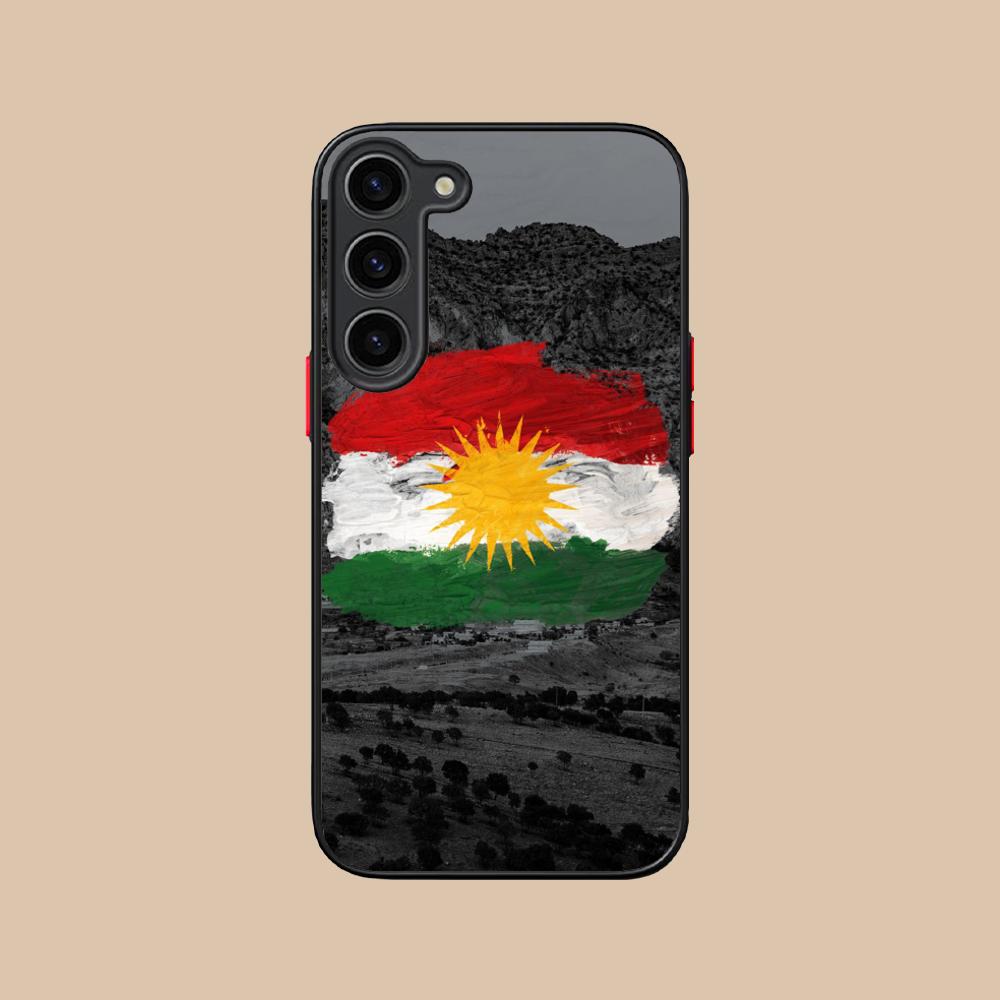Silikonový kryt na mobilní telefon s vlajkou Kurdistánu pro Samsung Galaxy S26 S25 S24 S23 S22 S21 Plus FE Ultra Barevný kryt