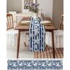 Nautical Ocean Blue Stripes Linen Table Runners Dresser Scarf Decor Washable Beach Conch Starfish Shell Table Runner Party Decor