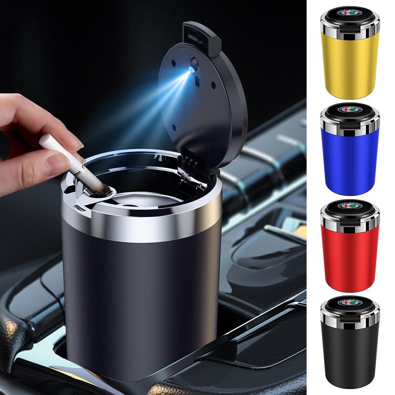 Car Interior Ashtray Portable Garbage Box Storage Barrel For Alfa Romeo Giulia Giulietta 156 159 147 Mito Stelvio Sportiva GT