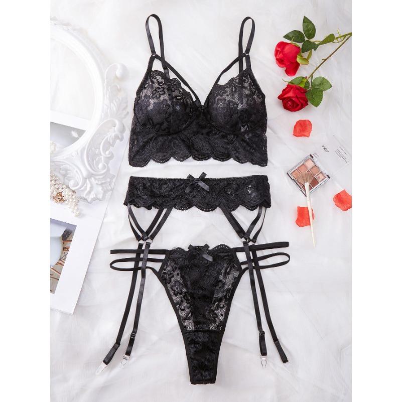 Sexy Lingerie Woman Lace Transparent Underwear Fairy Brief Sets Delicate Bra Kit Push Up Breves Sets Thin Erotic Bras