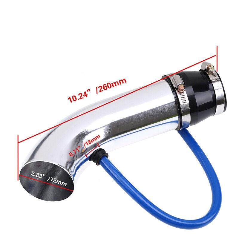 3  76mm Air Filter & Cold Air Intake Pipe Turbo Induction Pipe Tube Silver NEW