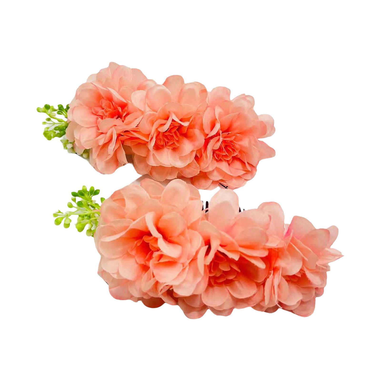 

1Pc Women Girls Hair Clip Artificial Flower Side Comb Fake Floral Hairpin Barrettes Bridal Photo Shoot Party Accessories One Size