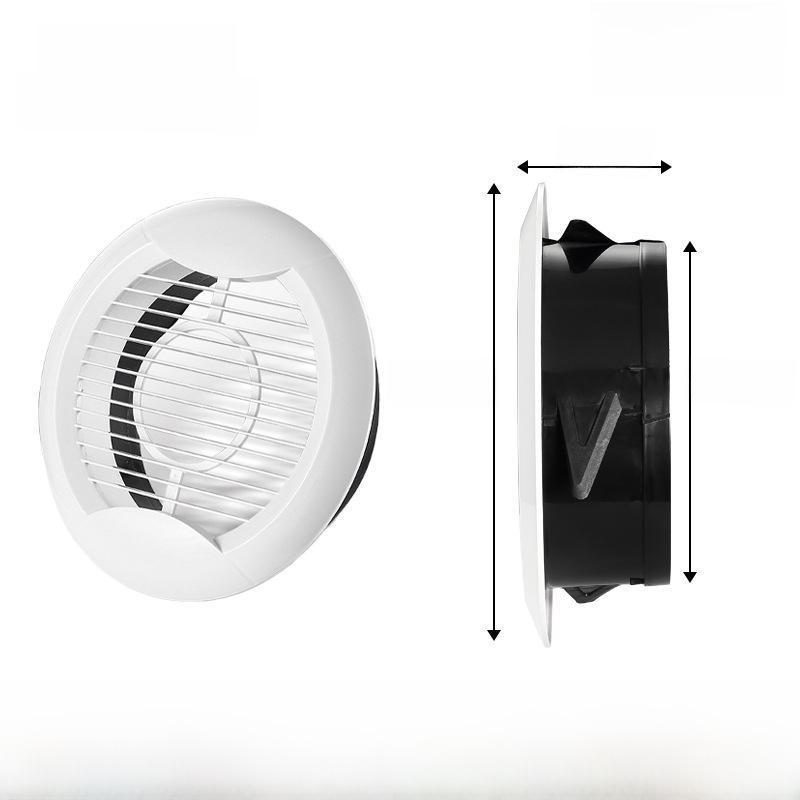 Universal Adjustable ABS Air Vent with Slanted Louvers for Indoor Ventilation and Exhaust.
