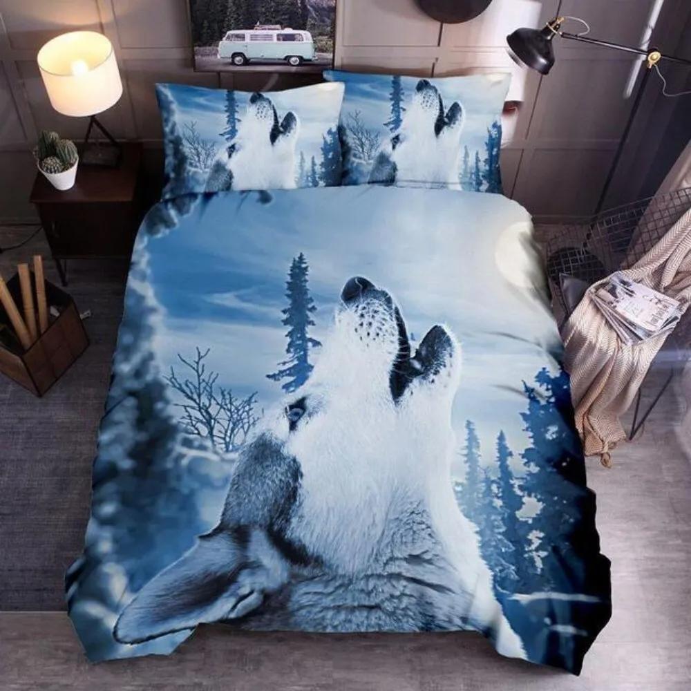 Wolf Cute Animal Bedding Set 3D Kids Adult Luxury Gift Duvet Cover Set Soft Comforter Set Single Full King Twin Size Quilt Cover