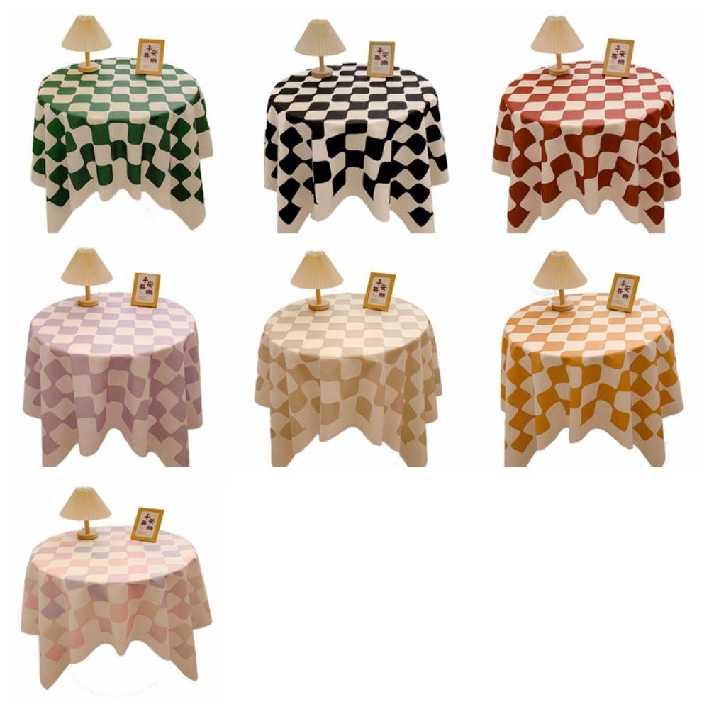 Cotton Checkerboard Tablecloth Korean Style Table Cover Set Prop Plaid Tablecloth  Coffee Table