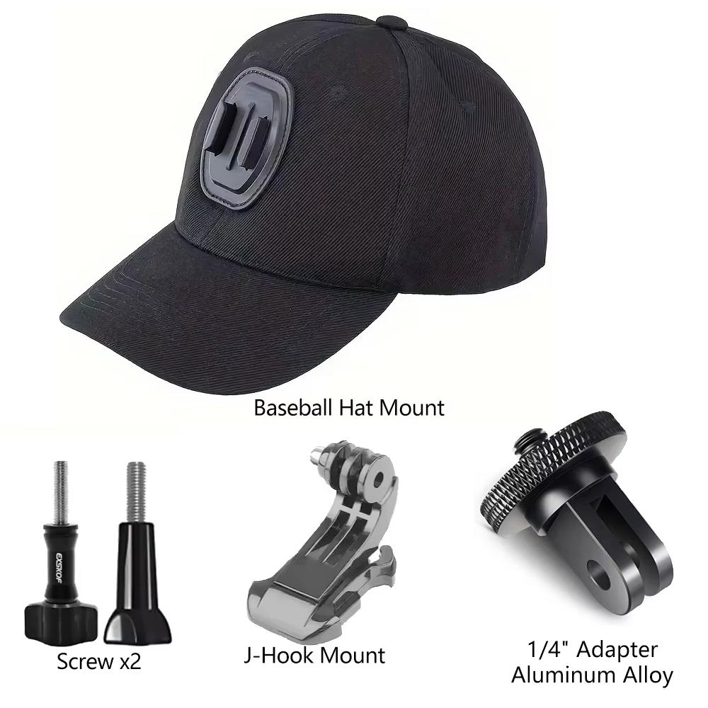 Hands-Free Baseball Cap Camera Mount First-Person View Hat for GoPro Hero 13 12 11 9 Insta360 X5 DJI OSMO Action 6 5 Vlog Hiking