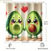 A Single Avocado Cartoon Printed Shower Curtain, Measuring 177.8X177.8 Cm, Includes 12 Hooks, Made of Polyester Fabric, Easy T