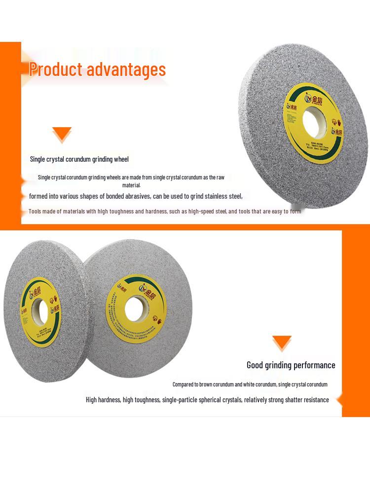 Jinxin SA Small Crystal Corundum Grinder Wheel, 180*12.7*31.75 mm for Stainless Steel.