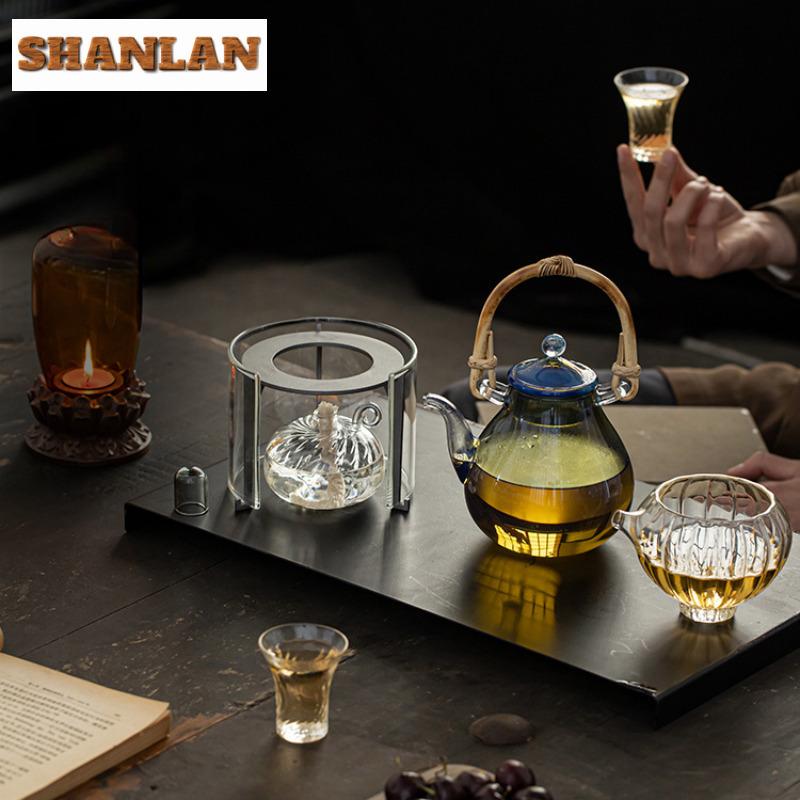 Glass Tea Warmer Holder Candle Warmer Lamp Candle Heater Stove Kettle Stand Boiling Water Carbon Furnace Teaware Ornaments Gift