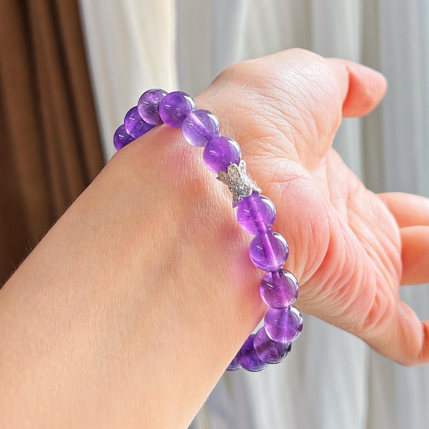 High Quality Retro Natural Amethyst Basic Bracelet Bracelet.