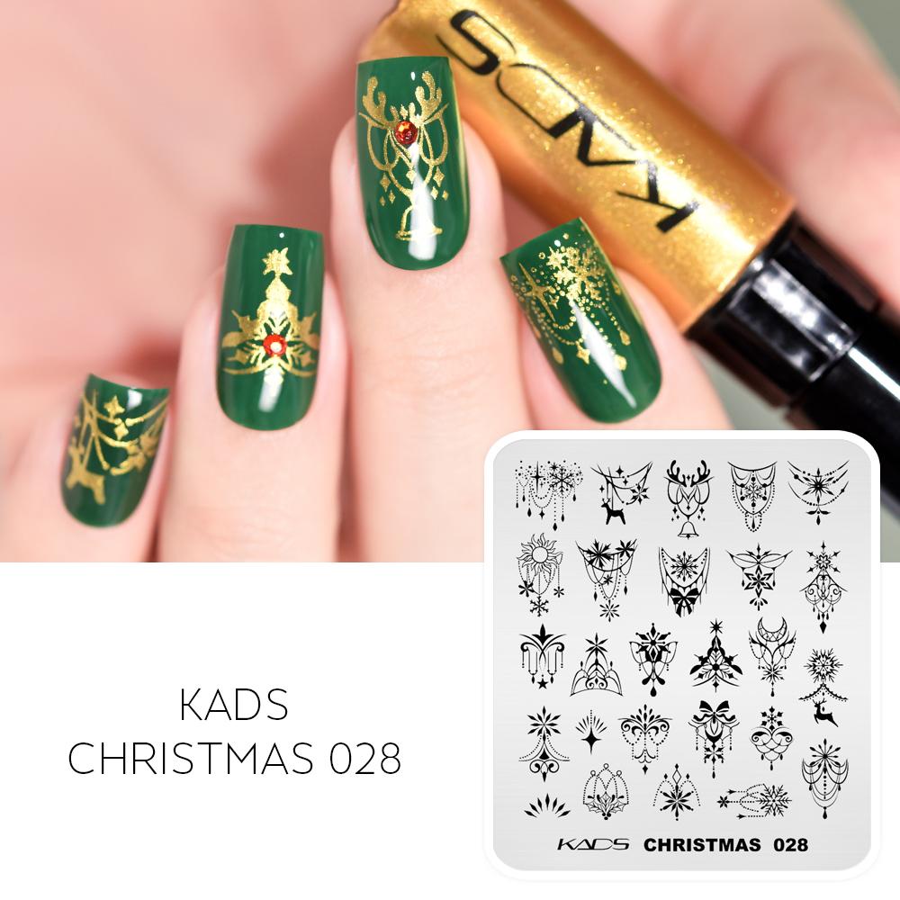 kads Nail Art Stamping Plate Christmas 028 Nail Stencil Plate Manicure Nail DIY Tool Stamping