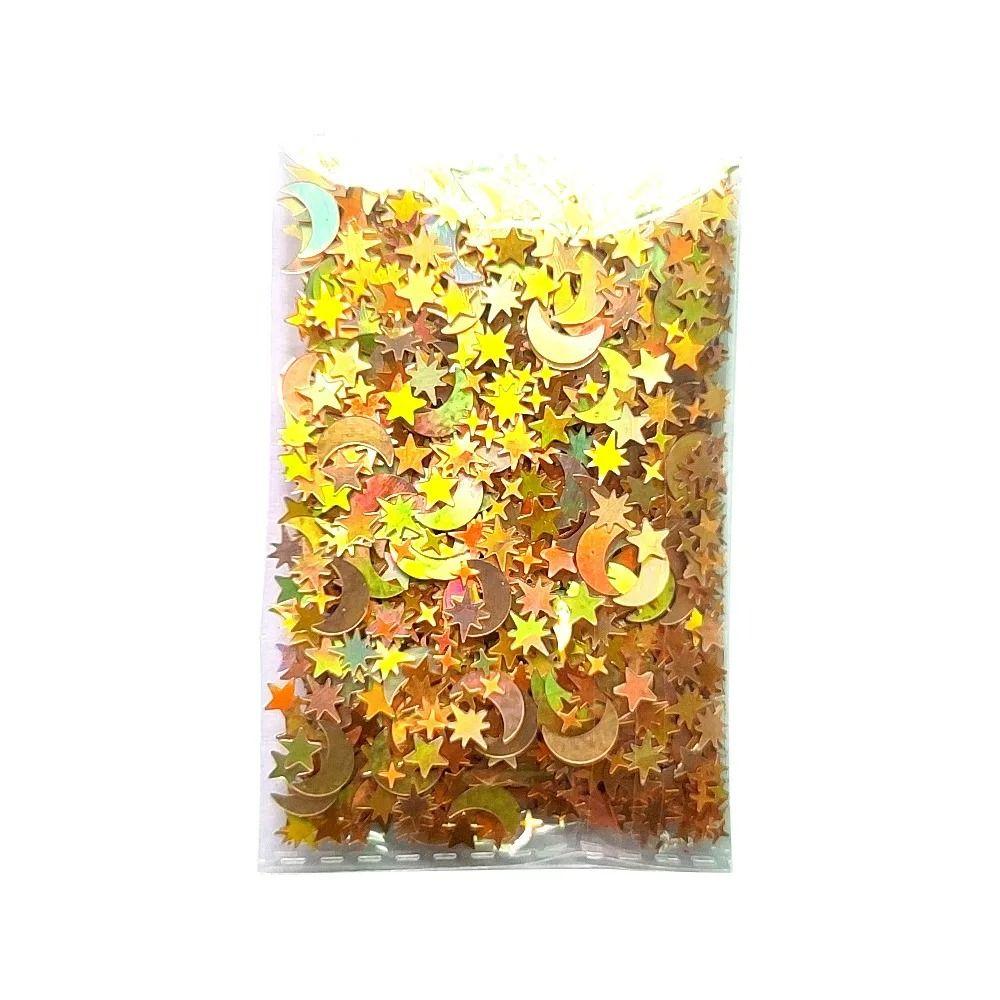 Paper Star Moon Table Confetti Gold Silver Party Decoration Colorful Foil Sequin Scatter