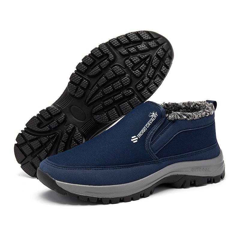 Winter Herren Plateau Schneestiefel Rutschfest Outdoor Wasserdicht Kurze Stiefel für Herren Warmhalten Dickes Fell Arbeitsschuhe Herren Stiefeletten