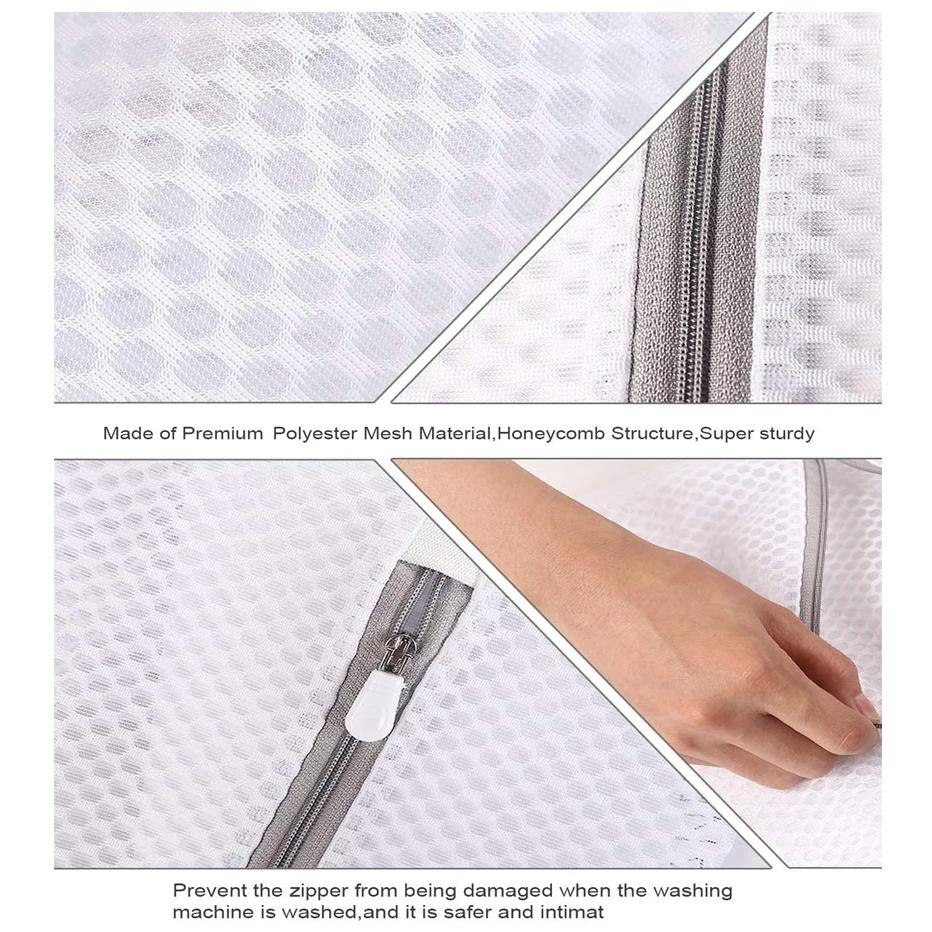 3 Stück Netz-Wäschebeutel mit Reißverschluss Polyester Wäschewaschbeutel Grobmaschiges Netz Wäschekorb Wäschebeutel für Waschmaschinen BH-Beutel