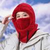 Warm Hood Hat, Scarf Integrated Hat, Women's Winter Velvet Thick Ski Riding Electric Vehicle Mask, Windproof Cover Hat