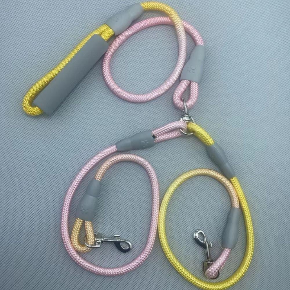 Adjustable Dual Dog Leash Set Gradient Color Pet Training Lead  Pet Accessories