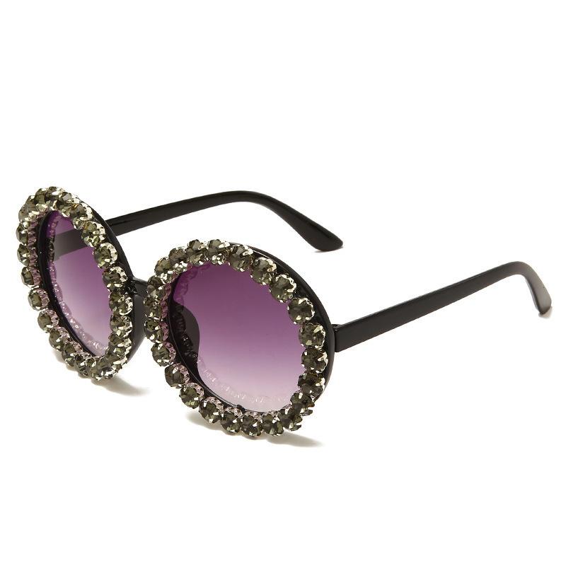 European and American brands retro exaggerated sunglasses sunglasses women tide diamond rihanna metal wind
