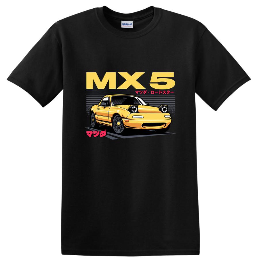 MX5 Cartoon Roadster Graphic T Shirt for Car Lovers, Cute Anime Style Tee