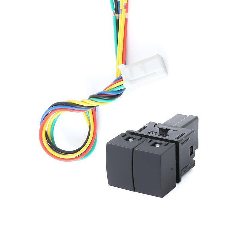 1PC Car Dual Switch Fan Light LED DRL Front Rear Fog Light Switch Button with Wire Fit For Nissan X-TRAIL 2023 Accessories