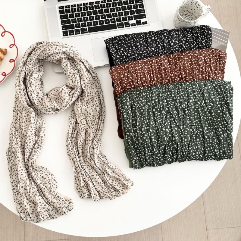 Scarf atmosphere new versatile literary temperament floral silk scarf head scarf shawl dual-purpose