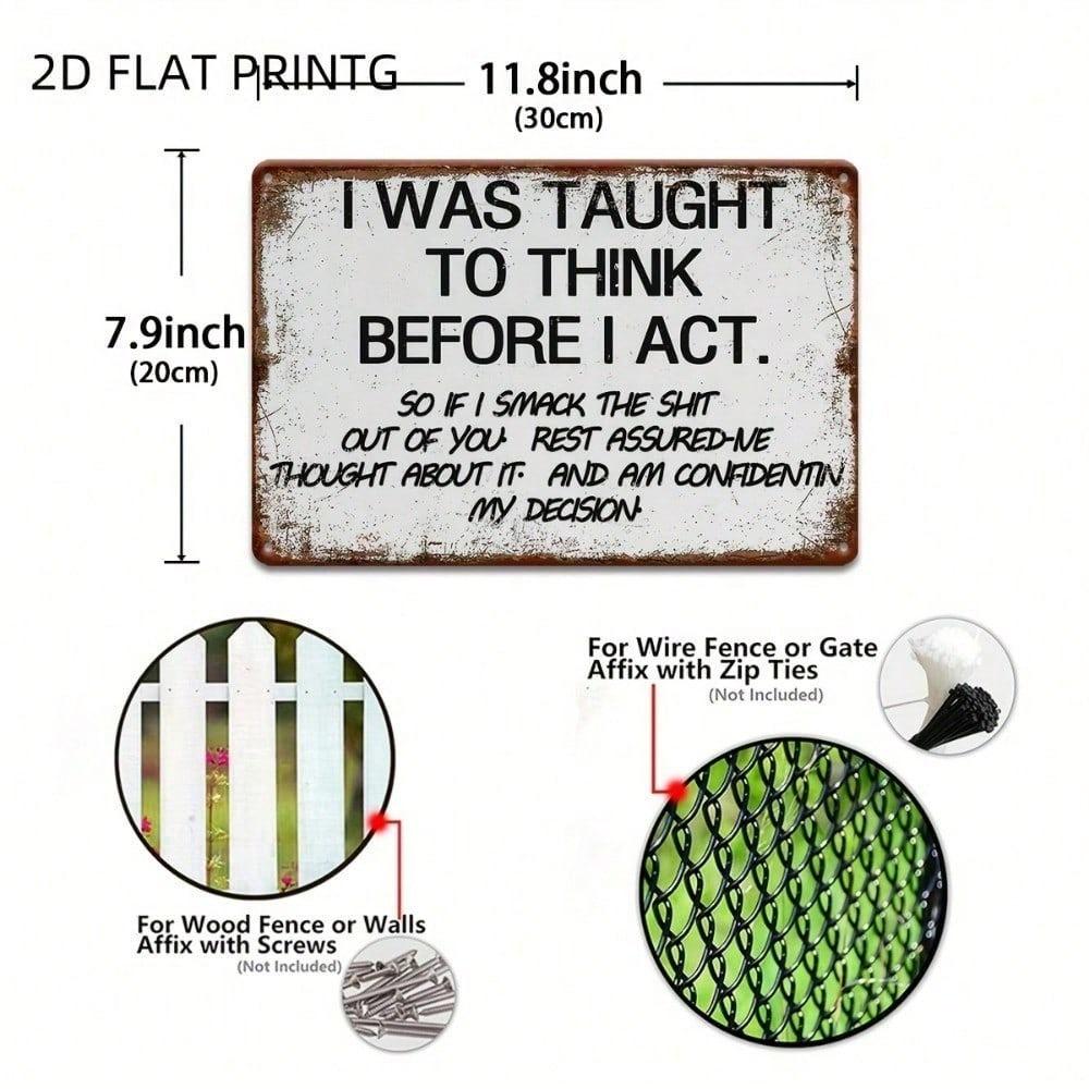 Vintage Metal Tin Sign - Funny Quote Wall Decor, Waterproof & Rustproof for Garage, Home, Bar, Cafe.
