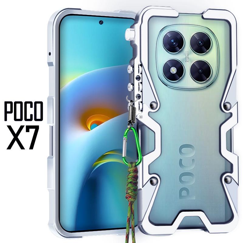 For POCO X7 Pro Metal Bumper Case Aluminum Metal Frame Cover Shockproof Funda For POCO X7 Case
