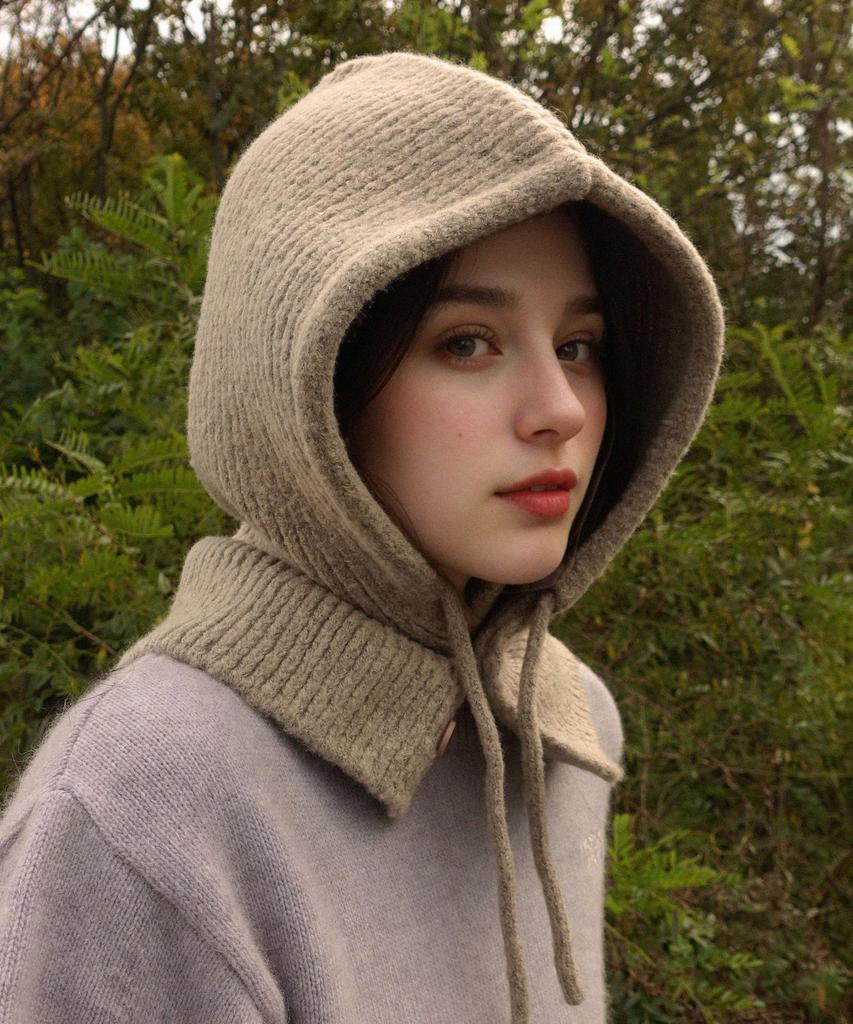 PREMIERE AMOUR Soft Knit Balaclava - Beige