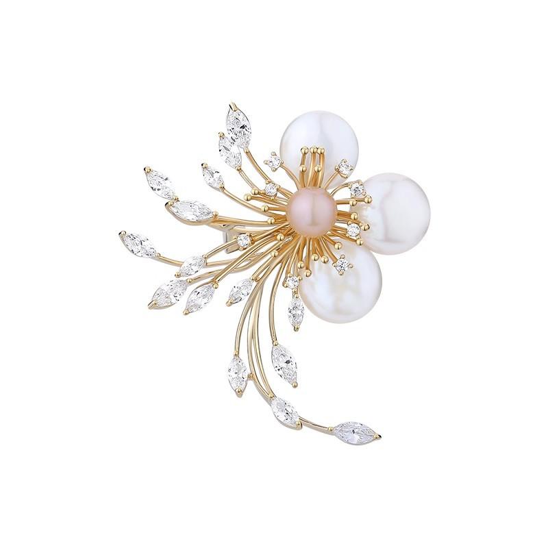 Retro Baroque Flower Girl's Exquisite Luxury Temperament and High-end Sense Brooch
