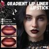 Three color two in one gothic lipliner set, gloss lipliner plump smooth cream lip liner, high pigment long-lasting lipstick
