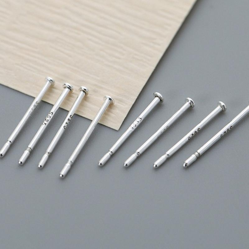 10 Pares de Agujas para Piercing de Oreja Hipoalergénicas Pendientes de Botón para Oreja Tono Plateado para Usuarios Primerizos Unisex Accesorios de Pines para Oreja
