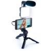 Starter Set for Most Smartphones Vlog Set with Tripod Light Microphone and Phone Clip for Video Calling Conference