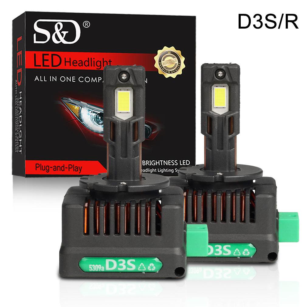 2 Pezzi 60000Lm Lampadine LED per Fari D3S D1S D2S D4S D8S D1R D2R D3R D4R D8R 140W Turbo CSP LED Doppio Tubo di Rame Luci Per BMW Benz Canbus Faro 6500K