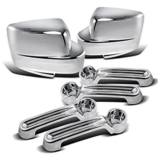 Chrome Door Handle Cover and Mirror Cover Set For 08-12 Jeep Liberty / 2007-2012 Dodge Nitro