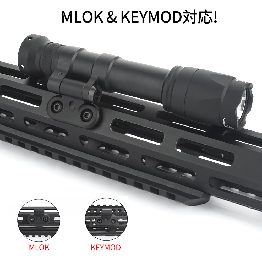 WADSN Flip-Up M640C Scout Flashlight (with MLOK/20mm Rail Mount), Approximately 800 Lumens, Airsoft Tactical Light with Remote and Push Switch (Black)