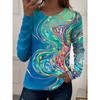 Women's T-shirt 3D Art Painting Abstract Print Fashion Long Sleeve Round Neck Regular Top Holiday Weekend Spring Autumn
