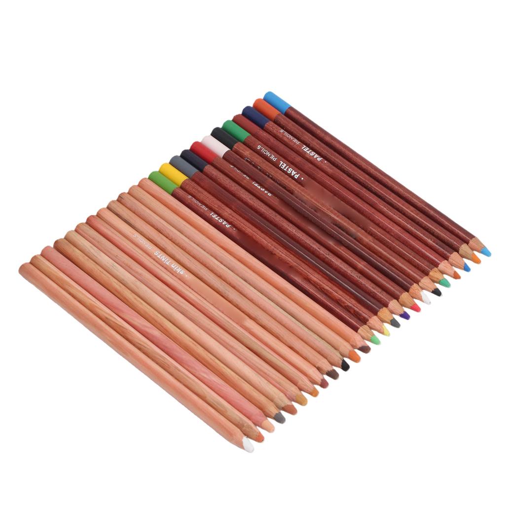 Soft Pastel Pencils 24 Colors Vibrant Drawing Pencil Set Professional Grade Pastels Art Supplies for Sketching Coloring
