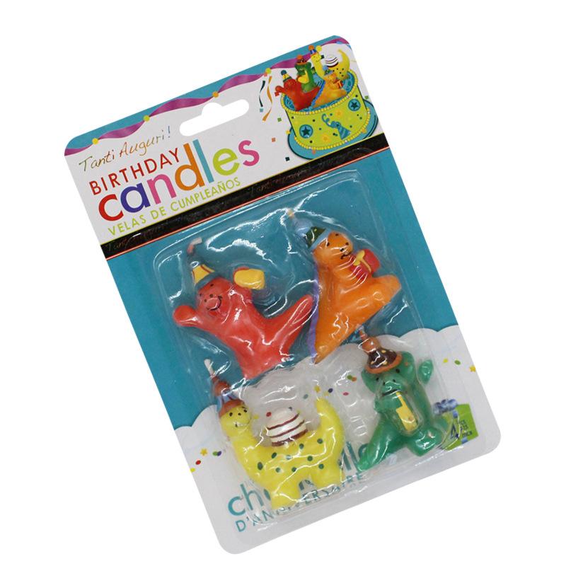 

New Cute Cartoon Little Dinosaur Birthday Cake Candle Baby One Year Old Party Baking Decoration Candle AS278-4 dinosaur candles
