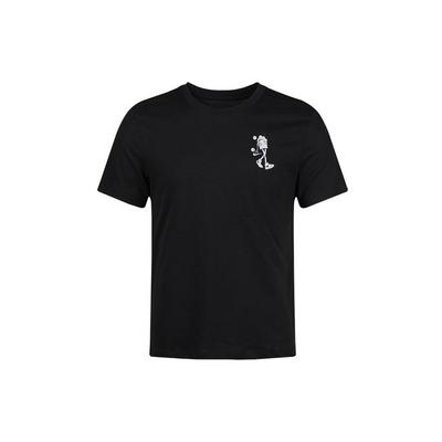 Basketball Graffiti Print Kurzarm T-Shirt Herren Oberteile Schwarz CD0959-010