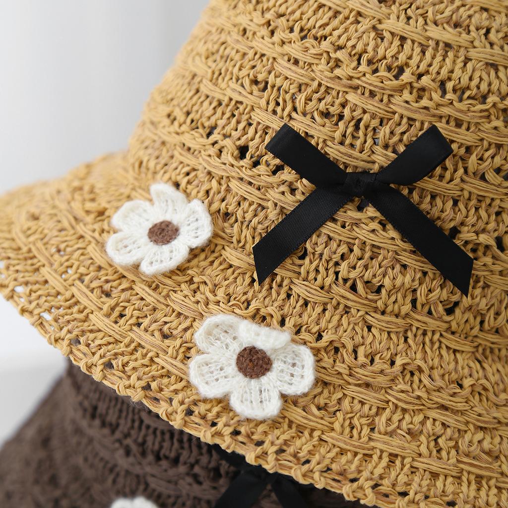 Women's Bucket Hat Spring Summer Sun Protection Breathable Flower Beach Hat For Travel & Outdoor Sun Hat Female