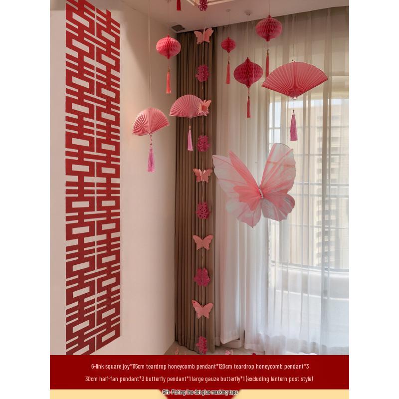 Woman's Bedroom & Living Room Wedding Decoration Set with Tinsel & Morning Robe Background