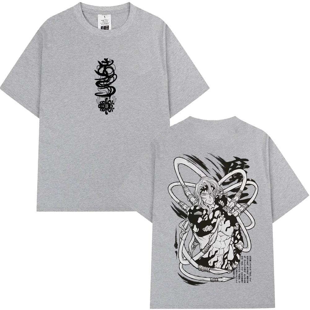 Anime Demon Slayer Kibutsuji Muzan Graphic Print T Shirts Men Women Cartoon Fashion Oversized Tshirt Mens 100 Cotton Tshirts