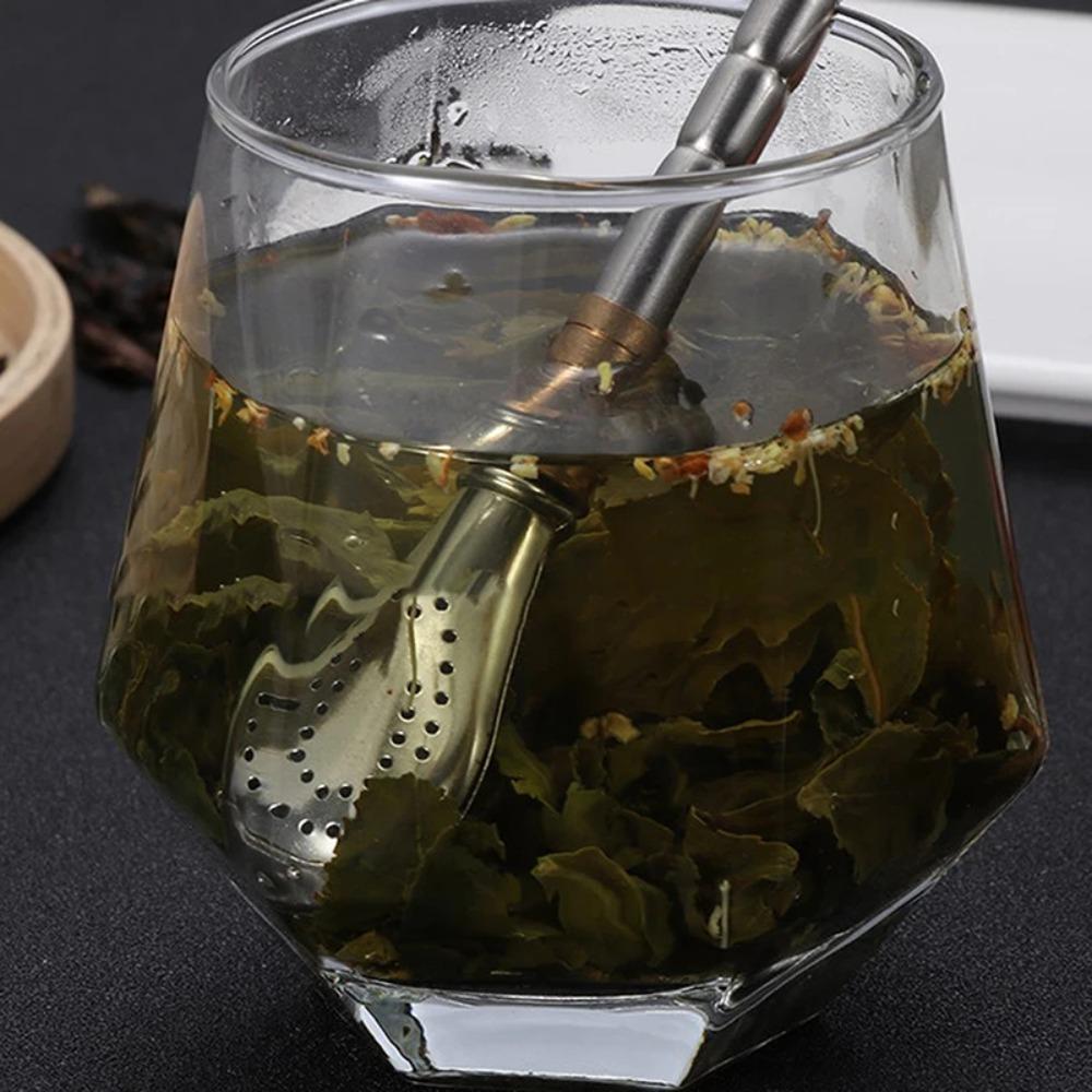 2 Piece Stainless Steel Yerba Mate Tea Spoon Detachable Stirring Spoon Drinking Straw Household
