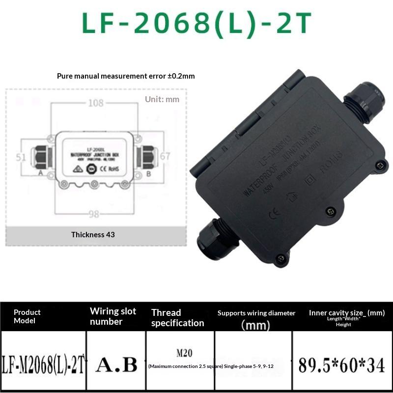 IP66 Waterproof Junction Box with 3mm-6.5mm Cable Connector Sealed Flame Retardant for Garden Security Camera Wiring