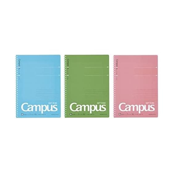 KOKUYO Campus Soft Ring Notebook with Dots A-lined B5 3 Color Set S-S111ATX3CSET