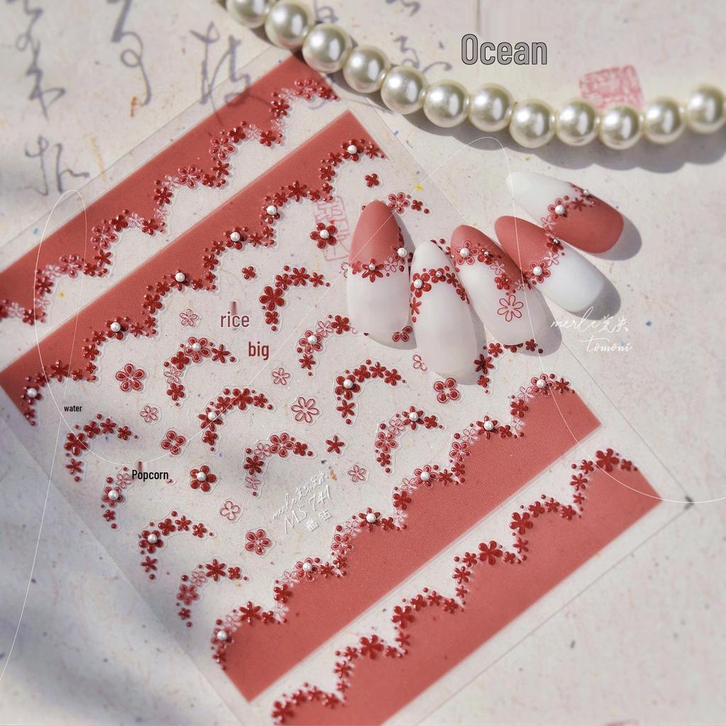 Tomoni Crystal Diamond Nail Stickers - Japanese Collaboration with Floral French Designs